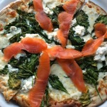 Gluten-free lox pizza from Spris Pizza